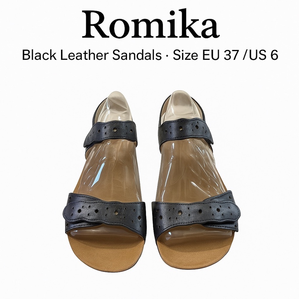 Romika Black Leather Sandals · Size EU 37 / US 6.5